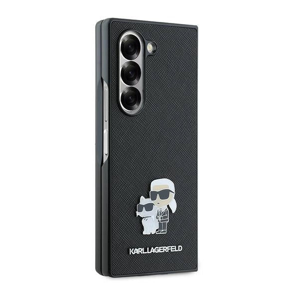 Karl Lagerfeld Saffiano Metal Pin Case for Samsung Galaxy Z Fold 6 - Black_4