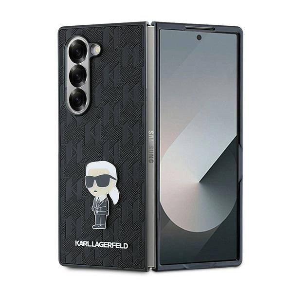 Karl Lagerfeld Saffiano Ikonik Pin Case for Samsung Galaxy Z Fold 6 - Black_0