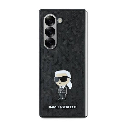 Karl Lagerfeld Saffiano Ikonik Pin Case for Samsung Galaxy Z Fold 6 - Black_1