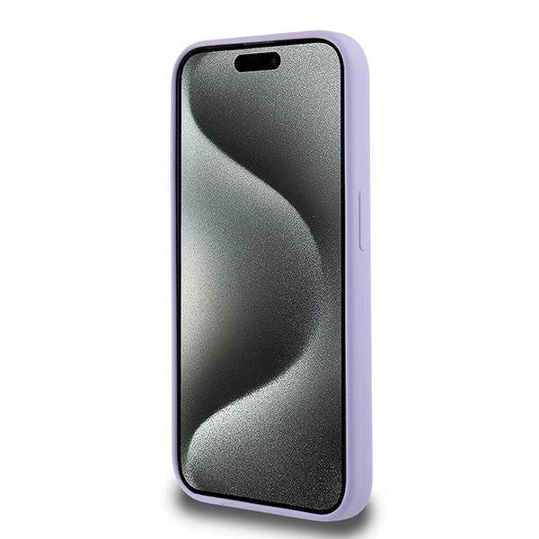 Karl Lagerfeld Silicone Karl&amp;Choupette Heads Ring MagSafe Case for iPhone 15 Pro - Purple_4