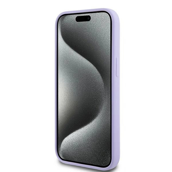 Karl Lagerfeld Silicone Karl&amp;Choupette Heads Ring MagSafe iPhone 15 Case - Purple_4
