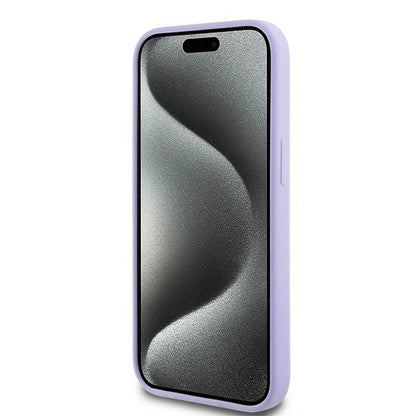 Karl Lagerfeld Silicone Karl&amp;Choupette Heads Ring MagSafe iPhone 15 Case - Purple_4