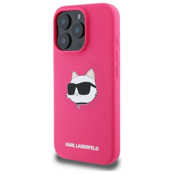 Karl Lagerfeld Silicone Choupette Head MagSafe iPhone 16 Pro Case - Pink_1