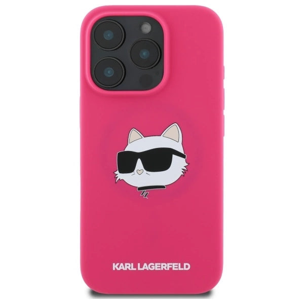 Karl Lagerfeld Silicone Choupette Head MagSafe iPhone 16 Pro Case - Pink_2
