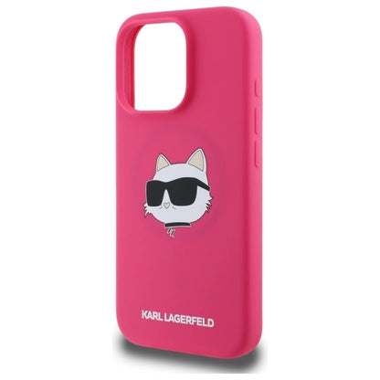 Karl Lagerfeld Silicone Choupette Head MagSafe iPhone 16 Pro Case - Pink_5
