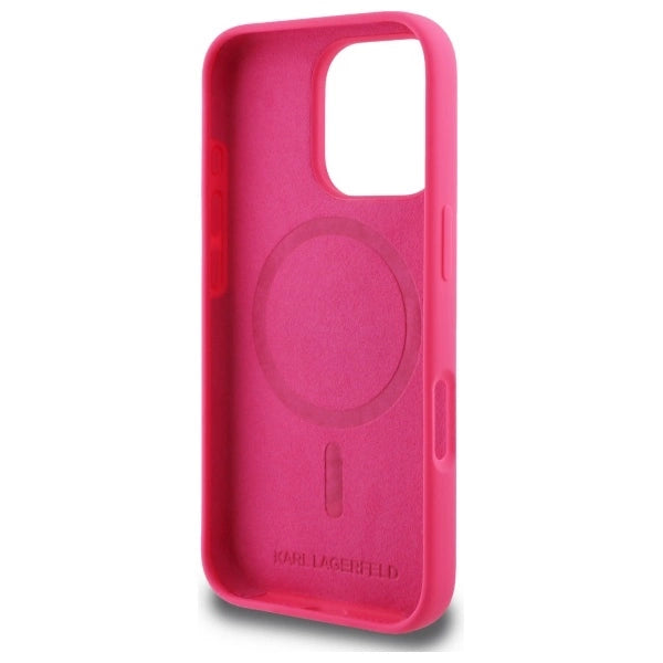 Karl Lagerfeld Silicone Choupette Head MagSafe iPhone 16 Pro Case - Pink_6
