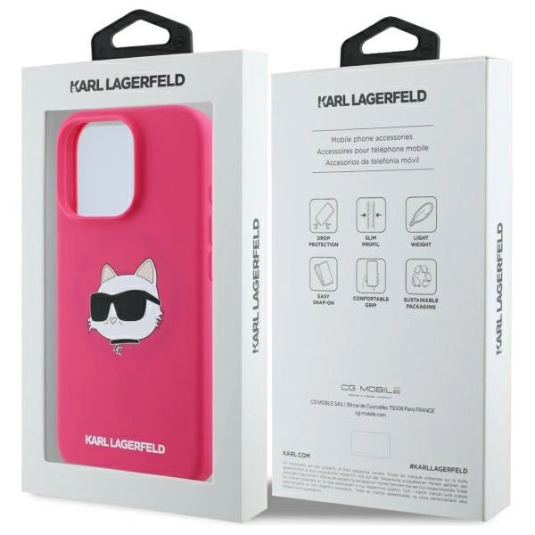 Karl Lagerfeld Silicone Choupette Head MagSafe iPhone 16 Pro Case - Pink_7