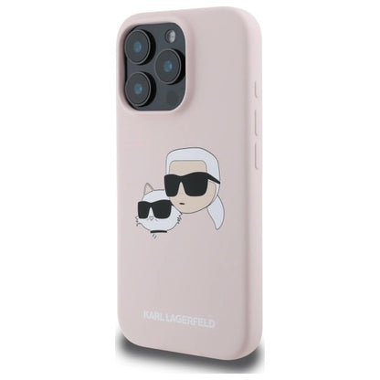 Karl Lagerfeld Silicone Case Heads Print MagSafe for iPhone 16 Pro - Pink_1