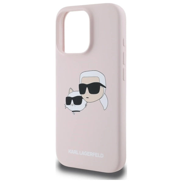 Karl Lagerfeld Silicone Case Heads Print MagSafe for iPhone 16 Pro - Pink_5