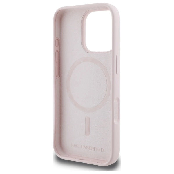 Karl Lagerfeld Silicone Case Heads Print MagSafe for iPhone 16 Pro - Pink_6