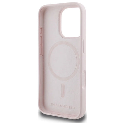 Karl Lagerfeld Silicone Case Heads Print MagSafe for iPhone 16 Pro - Pink_6