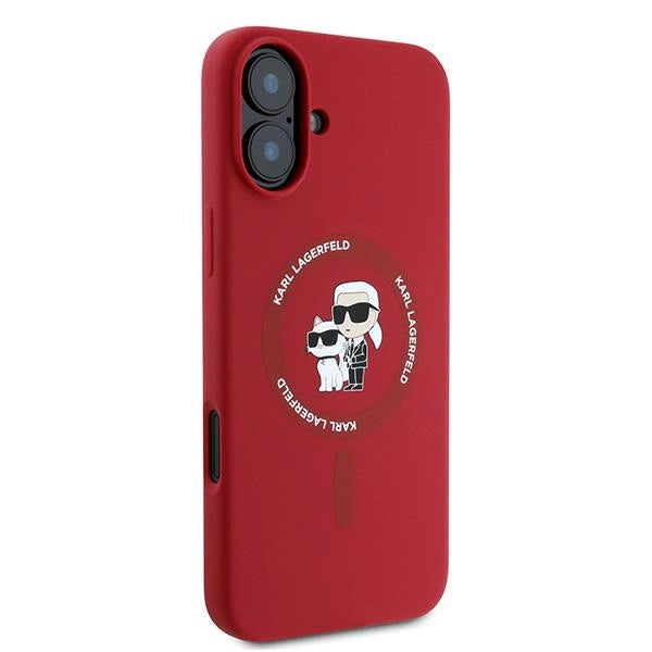 Etui Karl Lagerfeld Silicone Karl&Choupette Heads Ring MagSafe na iPhone 16 Plus - czerwone_3