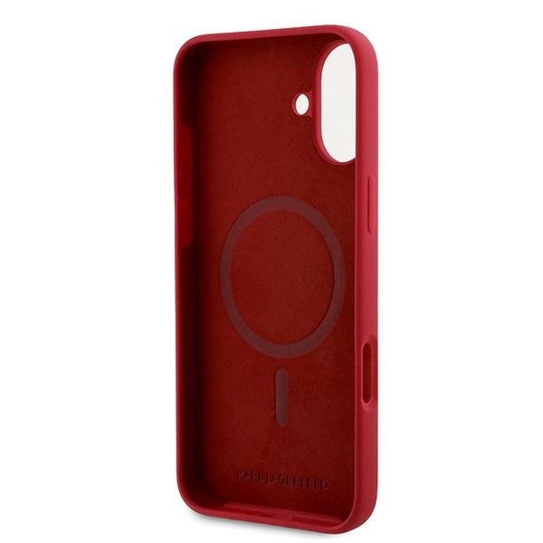 Etui Karl Lagerfeld Silicone Karl&Choupette Heads Ring MagSafe na iPhone 16 Plus - czerwone_6