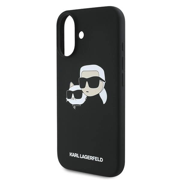 Karl Lagerfeld Silicone Case Nauble Heads Print MagSafe for iPhone 16 Plus - Black_5