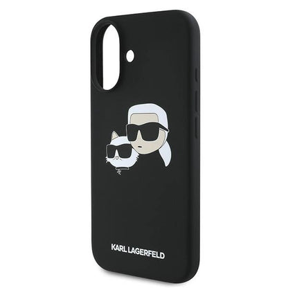 Karl Lagerfeld Silicone Case Nauble Heads Print MagSafe for iPhone 16 Plus - Black_5