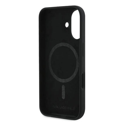 Karl Lagerfeld Silicone Case Nauble Heads Print MagSafe for iPhone 16 Plus - Black_6