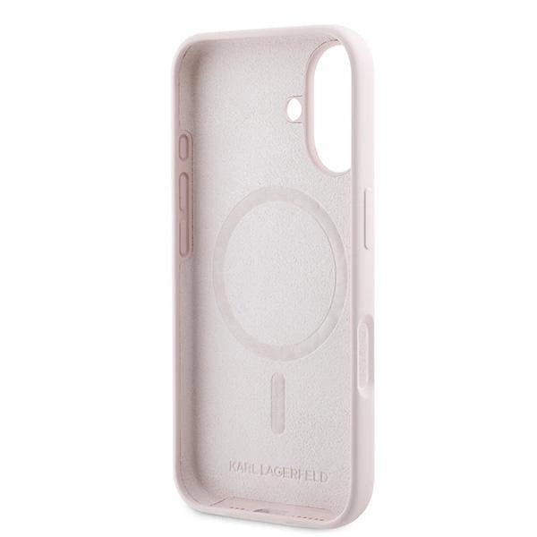 Karl Lagerfeld Silicone Case Heads Print MagSafe for iPhone 16 Plus - Pink_6