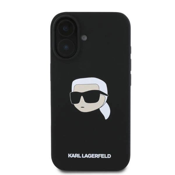 Karl Lagerfeld Silicone Karl Head Print MagSafe iPhone 16 Case - Black_3