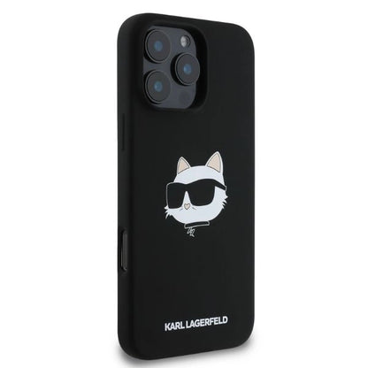 Etui Karl Lagerfeld Silicone Choupette Head Print MagSafe na iPhone 16 Pro Max - czarne_1