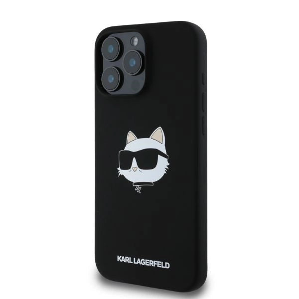 Etui Karl Lagerfeld Silicone Choupette Head Print MagSafe na iPhone 16 Pro Max - czarne_2
