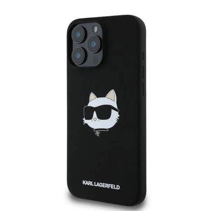 Etui Karl Lagerfeld Silicone Choupette Head Print MagSafe na iPhone 16 Pro Max - czarne_2