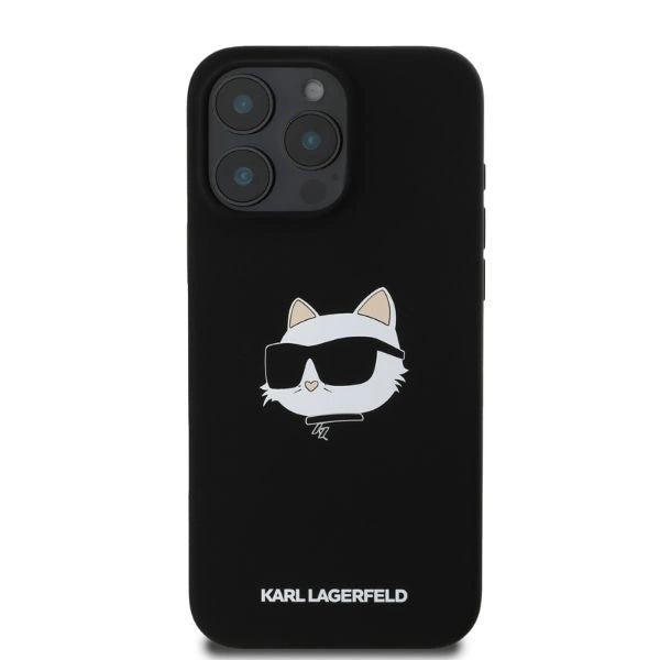 Etui Karl Lagerfeld Silicone Choupette Head Print MagSafe na iPhone 16 Pro Max - czarne_3