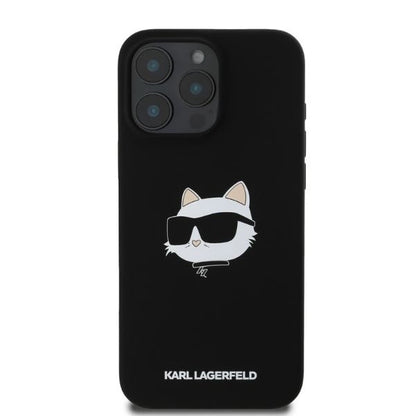 Etui Karl Lagerfeld Silicone Choupette Head Print MagSafe na iPhone 16 Pro Max - czarne_3