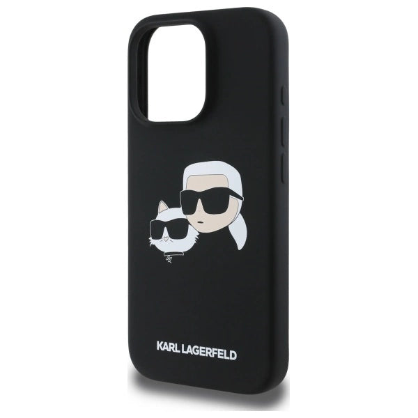 Karl Lagerfeld Silicone Case Heads Print MagSafe for iPhone 16 Pro Max - Black_5