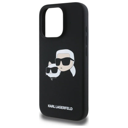 Karl Lagerfeld Silicone Case Heads Print MagSafe for iPhone 16 Pro Max - Black_5