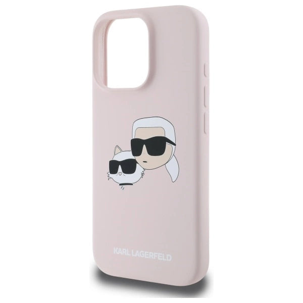 Karl Lagerfeld Silicone Case Heads Print MagSafe for iPhone 16 Pro Max - Pink_5