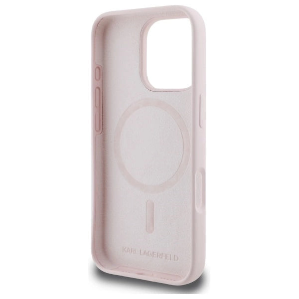 Karl Lagerfeld Silicone Case Heads Print MagSafe for iPhone 16 Pro Max - Pink_6