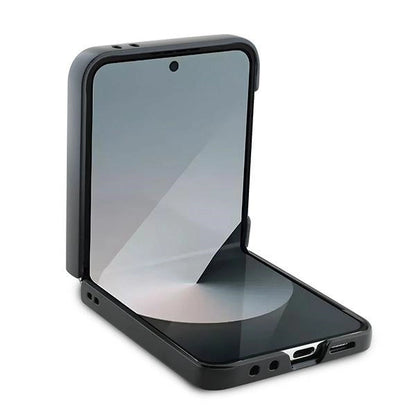 Mercedes Leather Wood Imitation MagSafe Case for Samsung Galaxy Z Flip 6 - Black_3