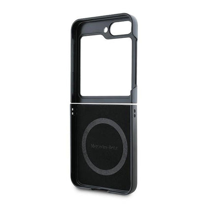Mercedes Leather Wood Imitation MagSafe Case for Samsung Galaxy Z Flip 6 - Black_6