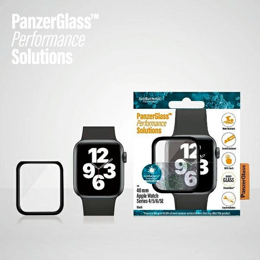 PanzerGlass Curved Antibacterial Tempered Glass for Apple Watch 4/5/6/SE - 40mm - Black_0
