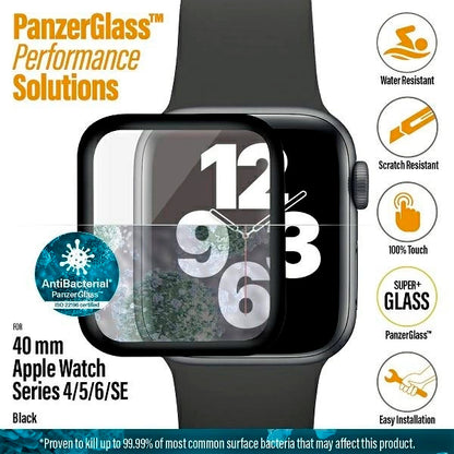 PanzerGlass Curved Antibacterial Tempered Glass for Apple Watch 4/5/6/SE - 40mm - Black_2