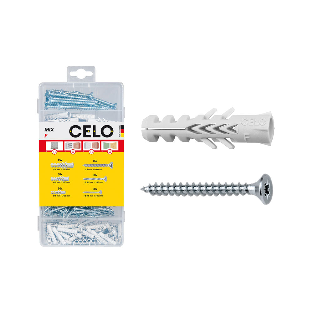 Cavinhos nylon f 5, 6, 8 com parafuso, caixa com 210 unidades_0