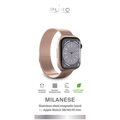 Puro Milanese Stainless Steel Apple Watch Band 38/40/41mm - Pink_1