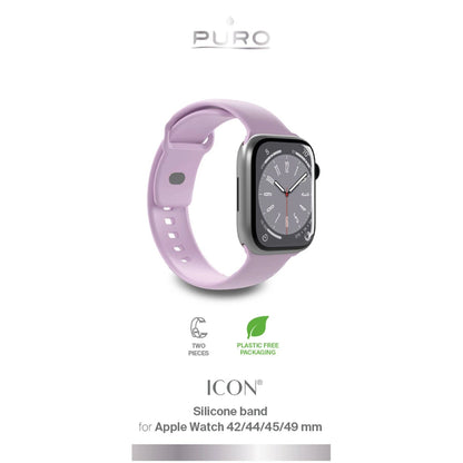Puro Icon Silicone Strap for Apple Watch 42 / 44 / 45 / 49 mm - Lavender (2 pcs.)_1