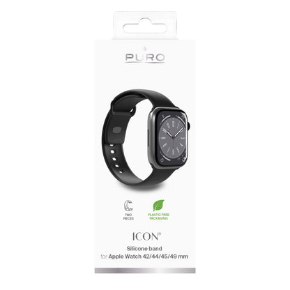 Puro Icon Silicone Strap for Apple Watch 42 / 44 / 45 / 49 mm - Black (2 pcs.)_1