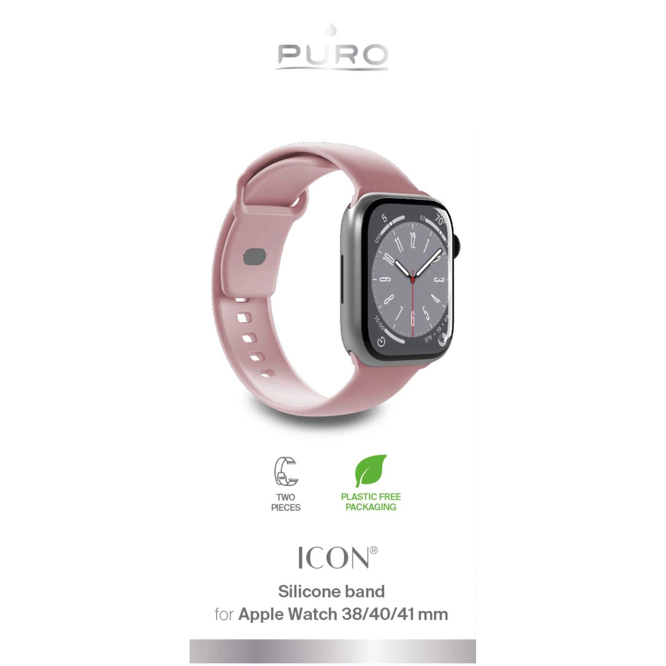 Puro Icon Silicone Strap for Apple Watch 38 / 40 / 41 mm - Pink (2 pcs.)_1