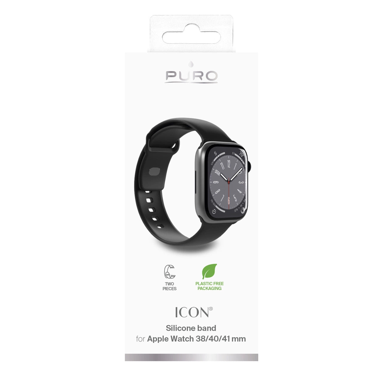 Puro Icon Silicone Strap for Apple Watch 38 / 40 / 41 mm - Black (2 pcs.)_1