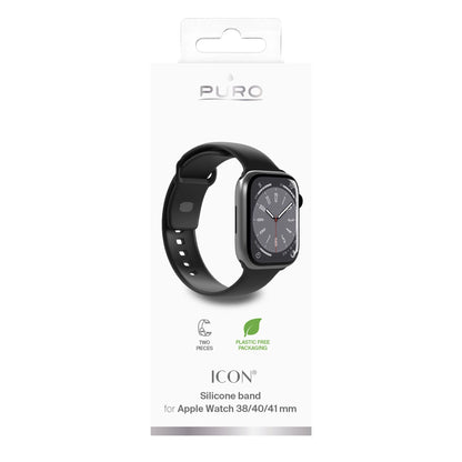Puro Icon Silicone Strap for Apple Watch 38 / 40 / 41 mm - Black (2 pcs.)_1