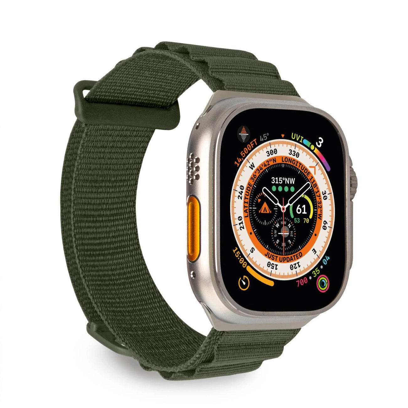 Puro Extreme Nylon Strap for Apple Watch 42 / 44 / 45 / 49 mm - Dark Green_0