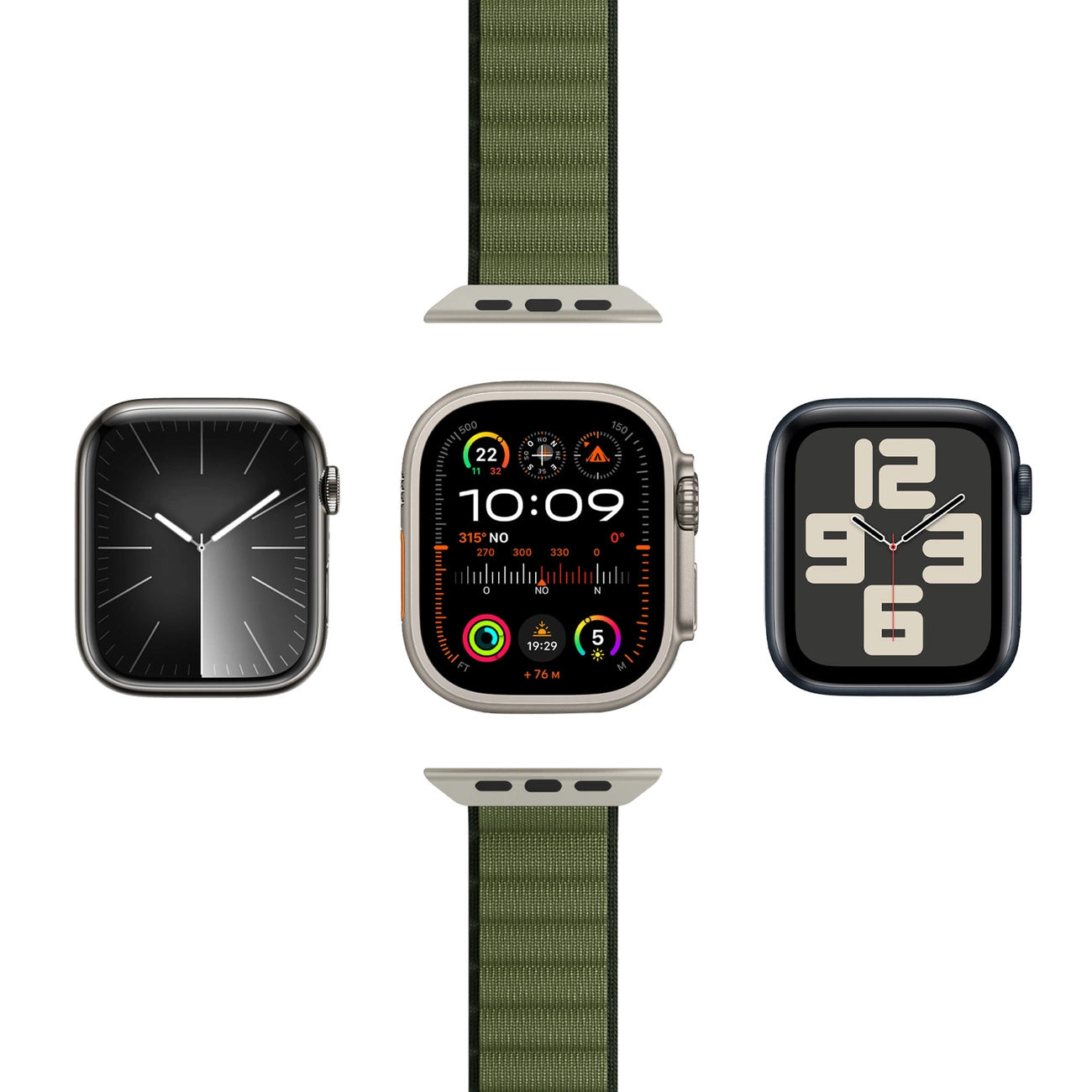 Puro Extreme Nylon Strap for Apple Watch 42 / 44 / 45 / 49 mm - Dark Green_1