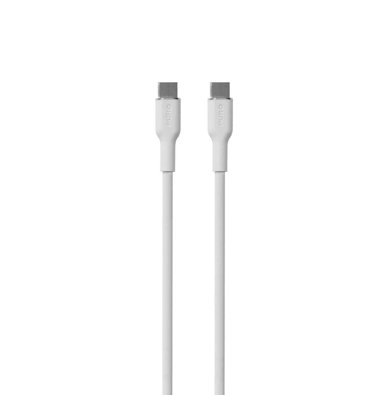 Puro Soft USB-C - USB-C 60W 1.5m silicone cable - white_0