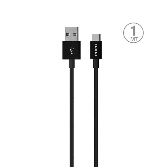 Puro White USB-A USB-C Cable 1m - Black_0