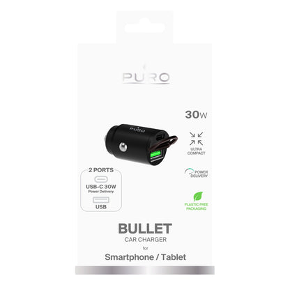 Puro Mini 30W Power Delivery USB-C USB-A Car Charger - Black_1