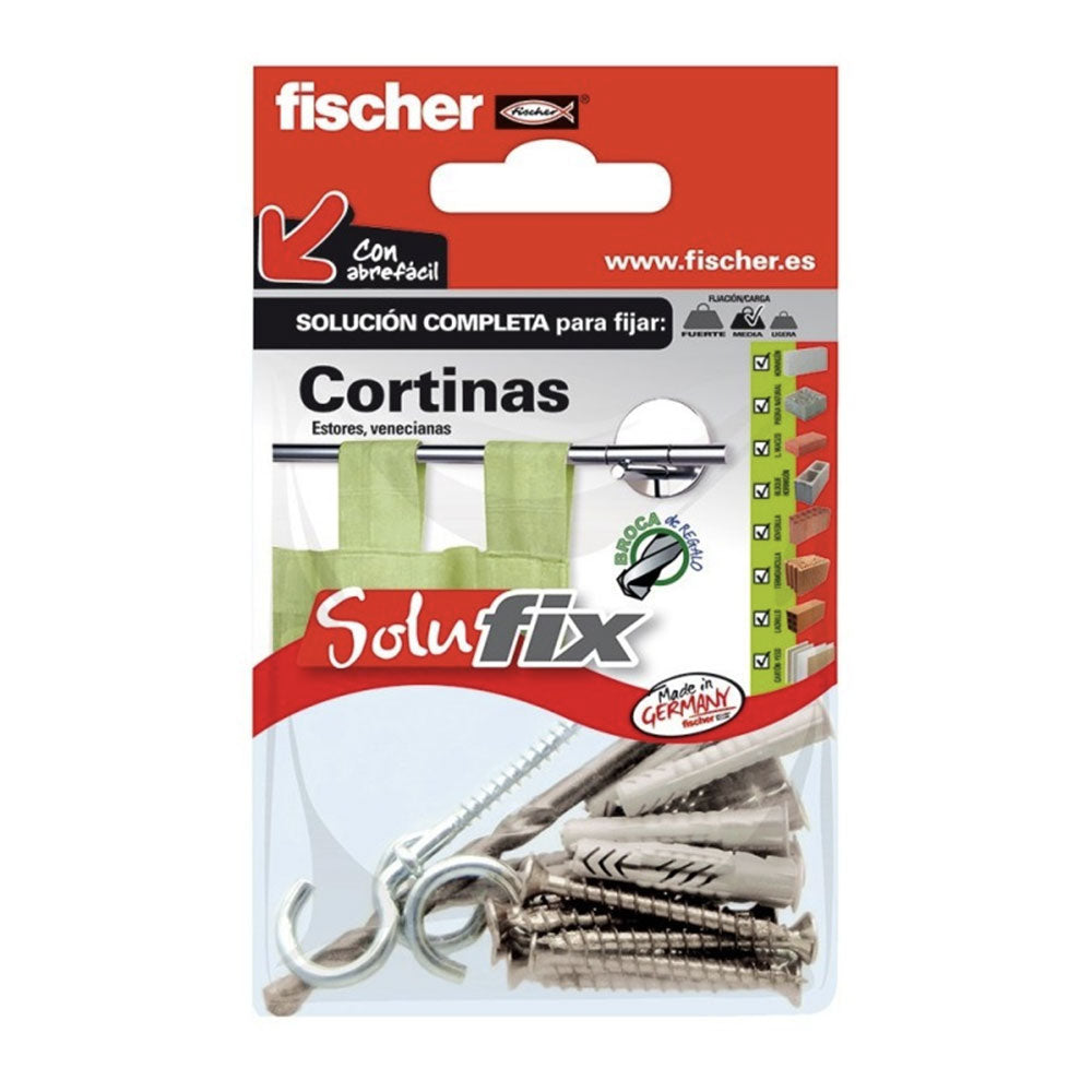 Kit fixaÃ§Ã£o cortinas 502687 solufix fischer_0