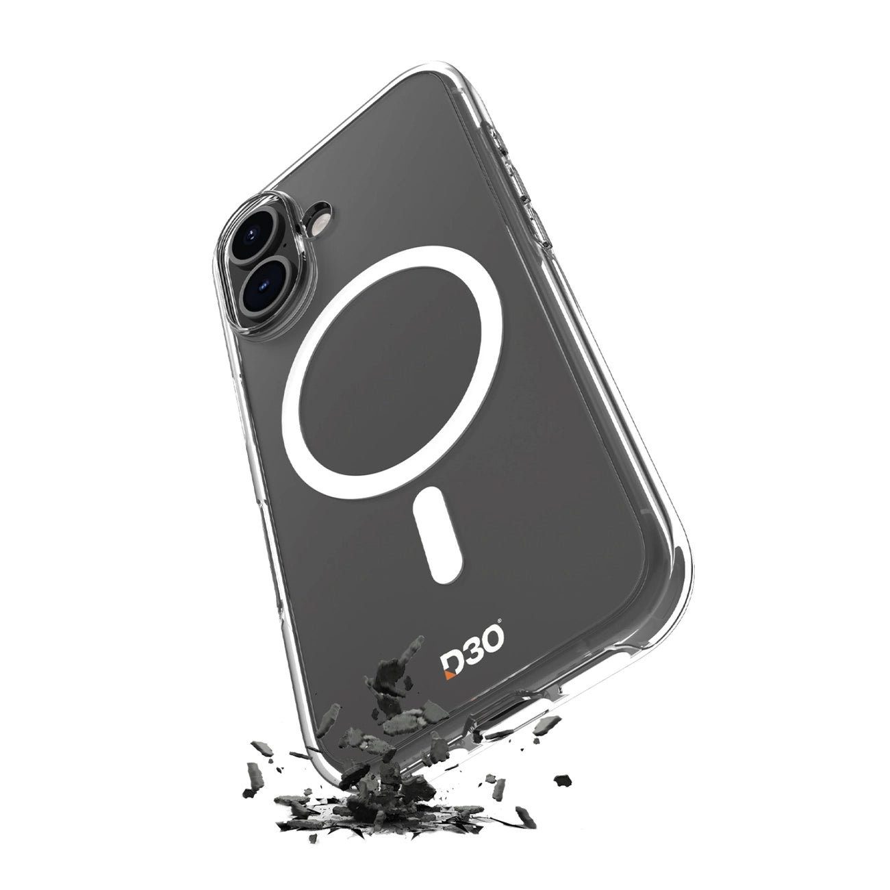 Puro Impact Clear D3O MagSafe Silicone Case for iPhone 16 - Transparent_0