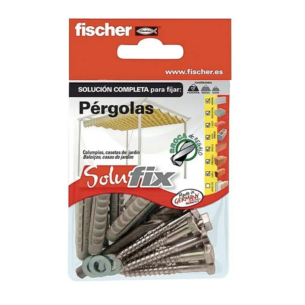 Kit fixaÃ§Ã£o pergolas 568680 solufix fischer_0